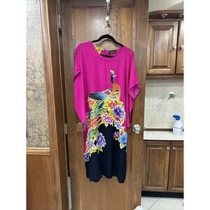 Vintage Puri Kencana Batik Halus Floral Dress Retro Gown, one size